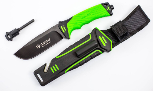 504 Ganzo Нож для выживания с огнивом и точилкойG8012 фото 9